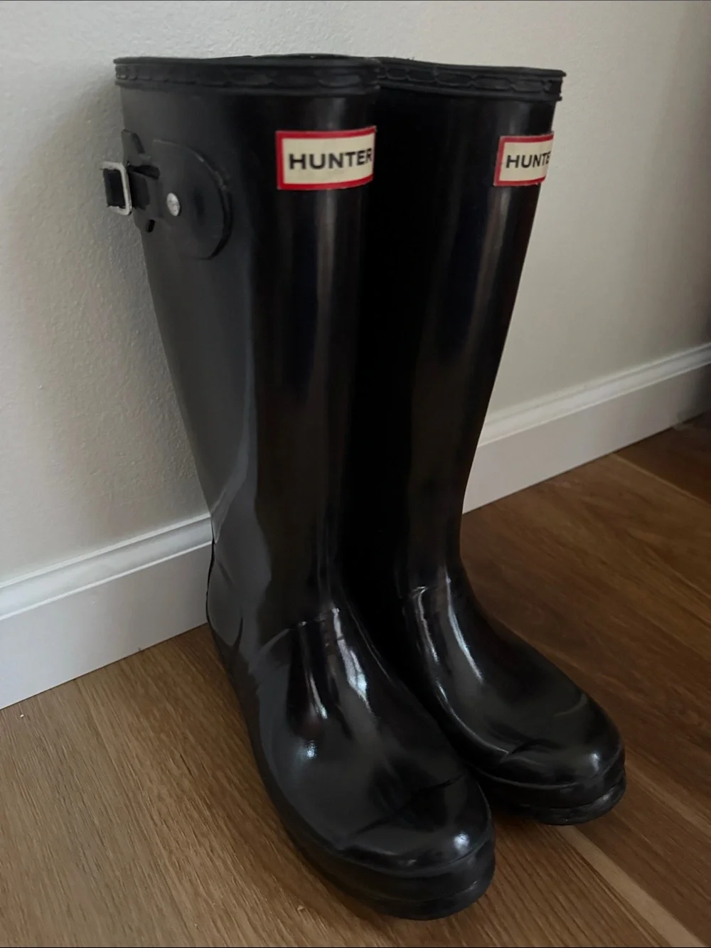 Hunter Kids Gloss Black Tall Rain Boots